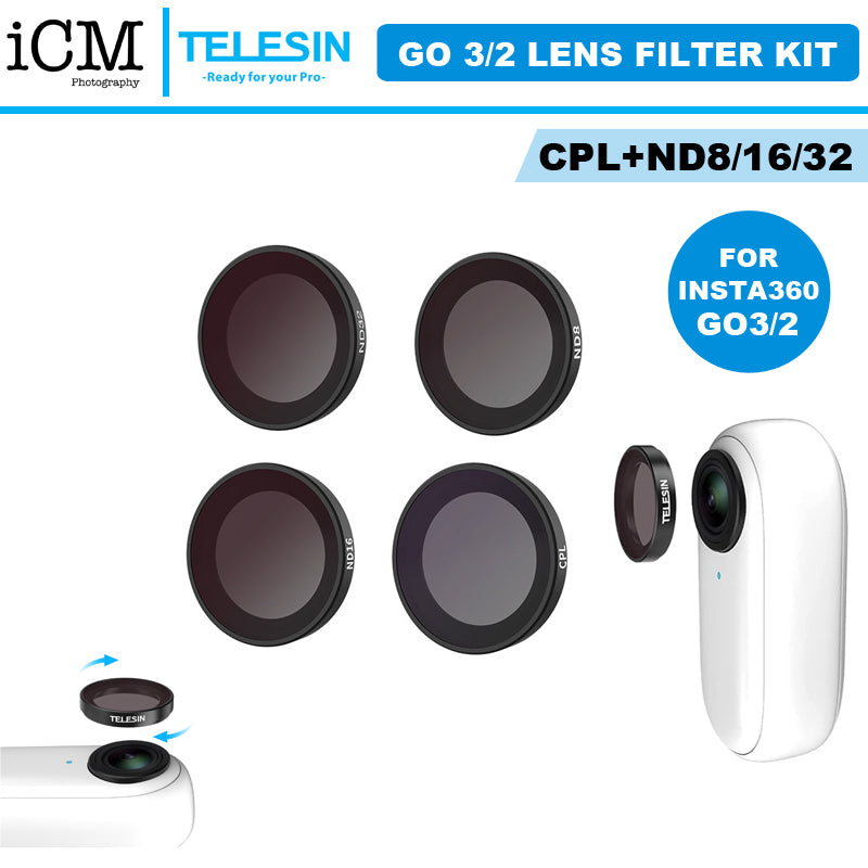 TELESIN Insta360 GO 3 CPL ND Filter Set for Insta360 GO 3 / 2