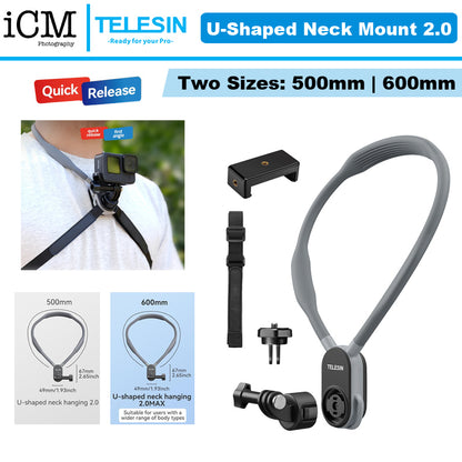TELESIN Quick Release Neck Mount for Action Cameras 2.0