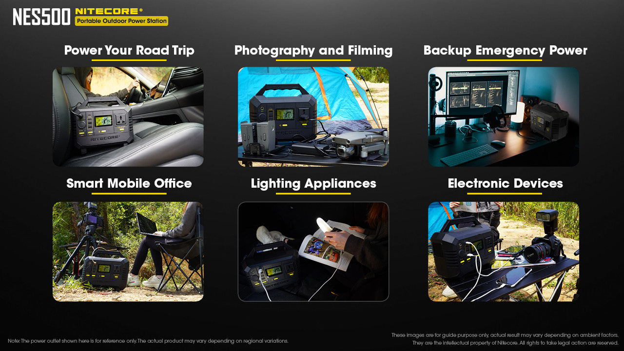 Nitecore NES500 Portable Outdoor Power Station - 518Wh (144,000mAh) - 1 Year Warranty