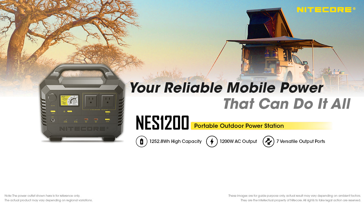 Nitecore NES1200 Portable Outdoor Power Station - 1252.8Wh (348,000mAh) - 1 Year Warranty