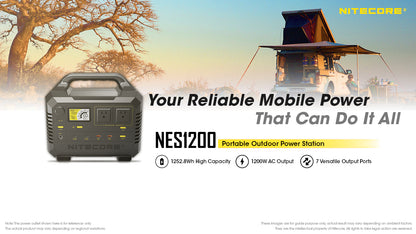 Nitecore NES1200 Portable Outdoor Power Station - 1252.8Wh (348,000mAh) - 1 Year Warranty