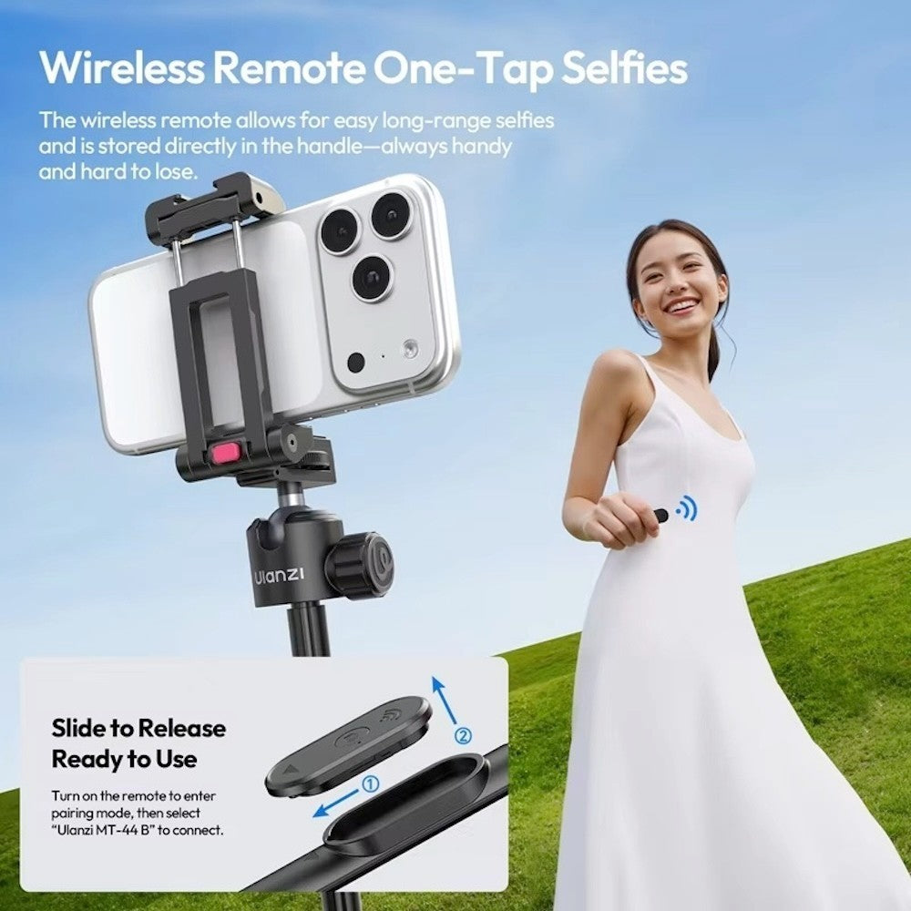 Ulanzi MT-44 B 2-in-1 Selfie Stick Tripod 150cm with Remote For Camera Phone