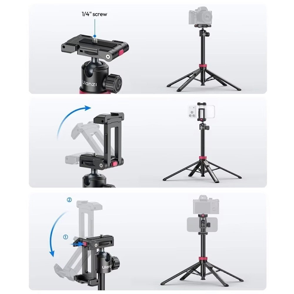 Ulanzi MT-44 B 2-in-1 Selfie Stick Tripod 150cm with Remote For Camera Phone