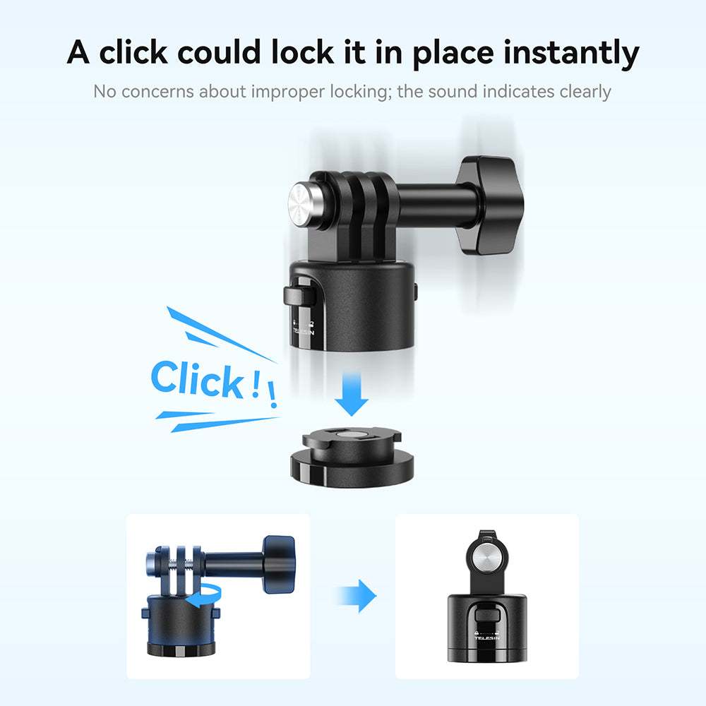 TELESIN Magnetic Quick Release Adapter Set