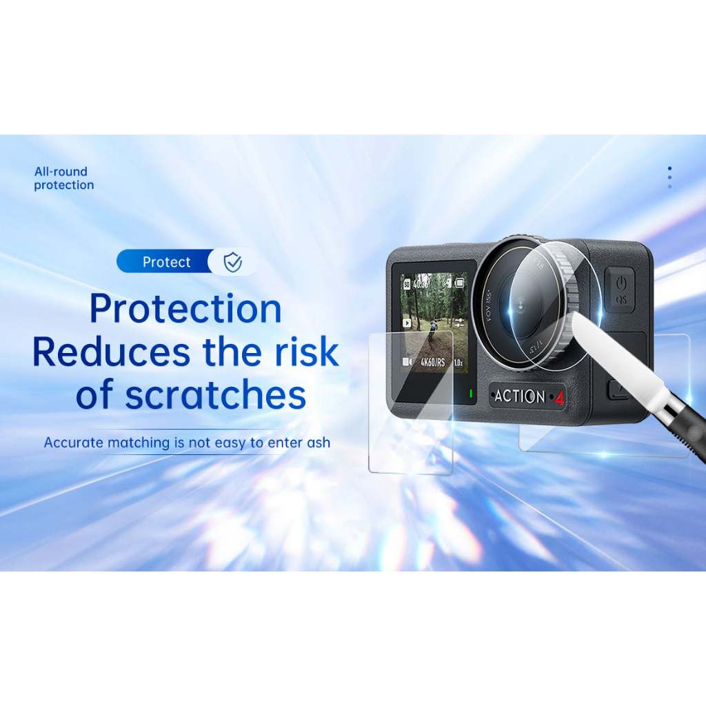 Telesin Lens screen Plastic Film Protector for DJI OSMO Action 4 3