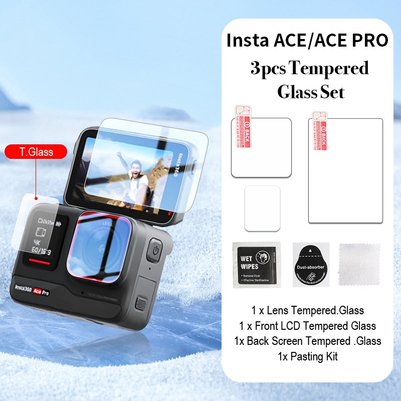 Tempered Glass For Insta360 Ace/ Ace Pro Camera Lens & Screen Protector