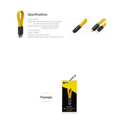 NITECORE NLINK10 USB-C Magnetic Fast Charging Cable (USB-C TO USB-C)