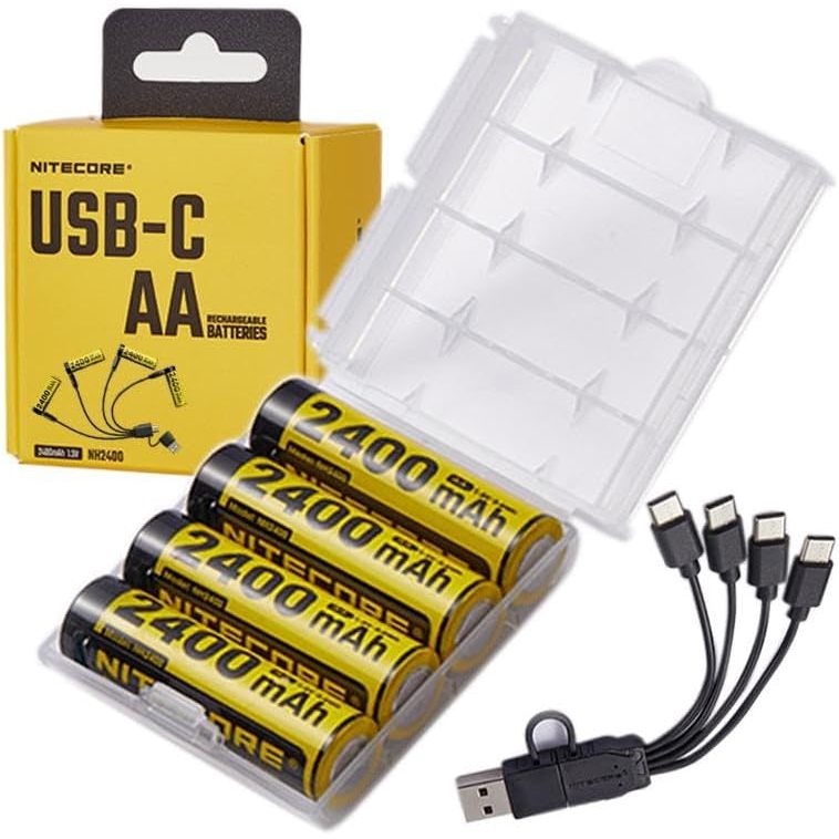 Nitecore NH2400 Rechargeable AA li-ion Battery USB-C 2400mAh