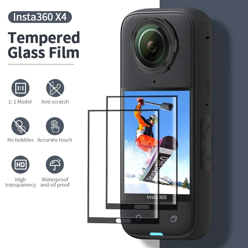 Insta360 X5 X4 Curved Tempered Glass Screen Protector Film