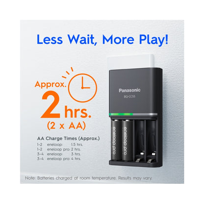 PANASONIC ENELOOP Pro BQ-CC55 2hrs Smart and Quick Charger + 4 AA Pro Eneloop