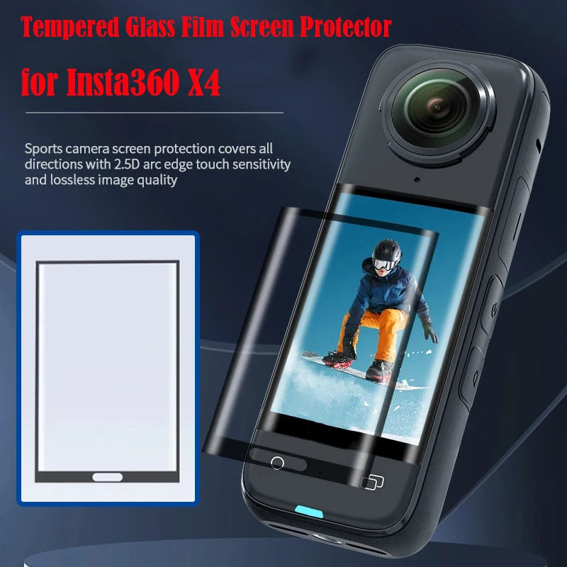 Insta360 X5 X4 Curved Tempered Glass Screen Protector Film