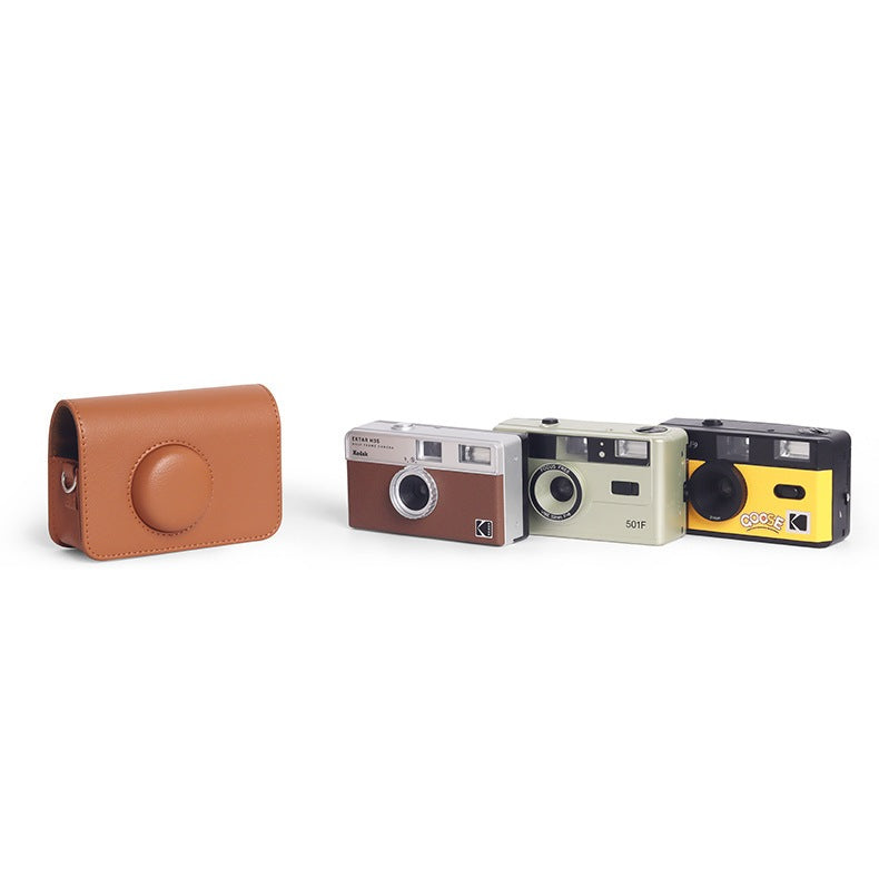 35mm Film Camera PU Leather Case Protector Camera Bag with Shoulder Strap for EKTAR H35 F9 Vibe