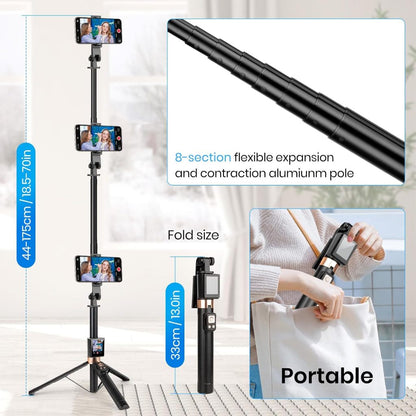 CL07 1.7m Selfie Stick Wireless Screen Monitor HD Screen Projector Tripod