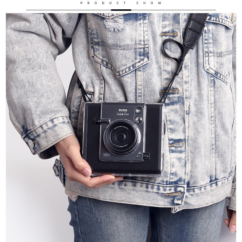 Instax Wide EVO Camera Clear Case Cover with Shoulder Strap