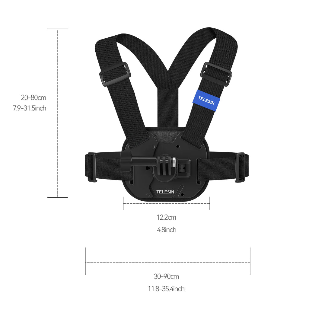 TELESIN Quick Release Chest Mount Strap for GoPro Hero Insta360 DJI OSMO Action Camera