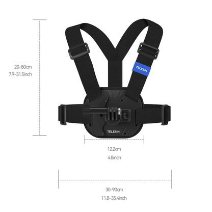 TELESIN Quick Release Chest Mount Strap for GoPro Hero Insta360 DJI OSMO Action Camera