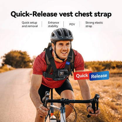 TELESIN Quick Release Chest Mount Strap for GoPro Hero Insta360 DJI OSMO Action Camera