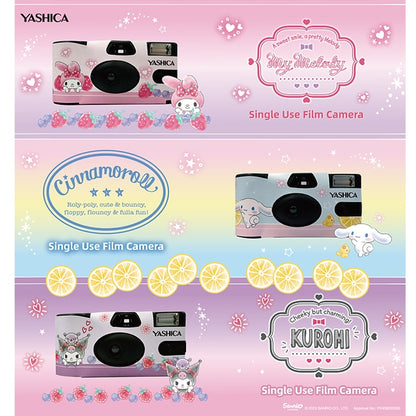 YASHICA Sanrio Disposable 35mm Film Camera Melody Kuromi Cinnamoroll