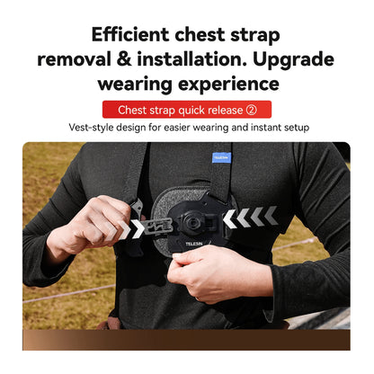 TELESIN Quick Release Chest Mount Strap for GoPro Hero Insta360 DJI OSMO Action Camera