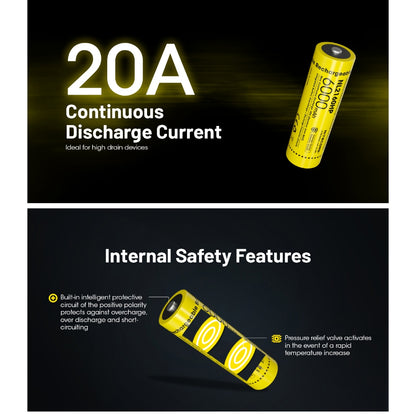 Nitecore NL2160HP 21700 Li-ion High Performance Battery 6000mAh