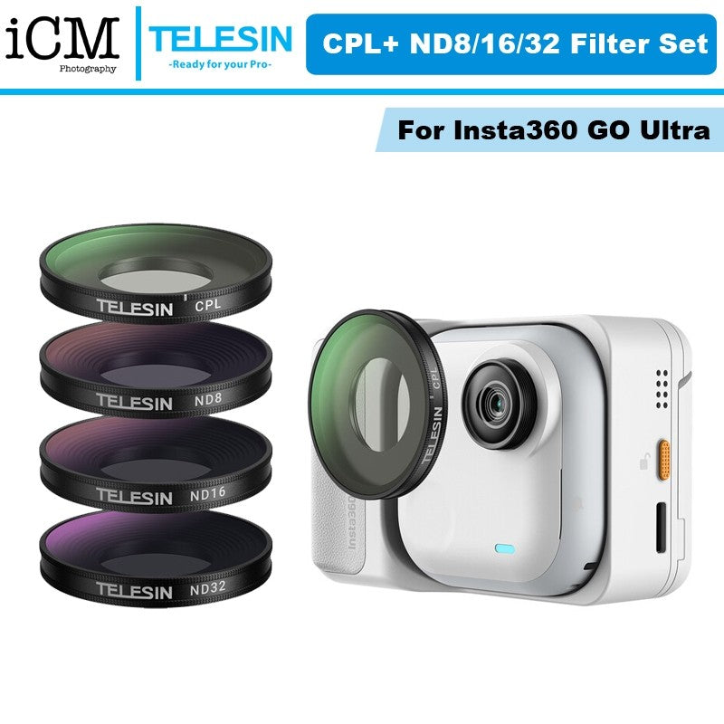 TELESIN Insta360 GO Ultra CPL ND (ND8/16/32) Filter Kit Set