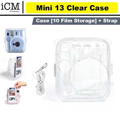 Fujifilm Instax Mini 13 Transparent Clear Case Protective Case with Strap
