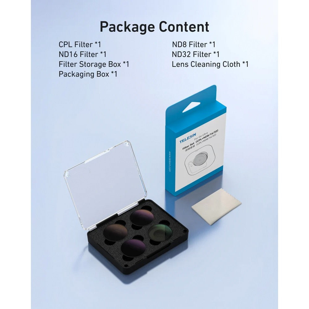 TELESIN Insta360 GO Ultra CPL ND (ND8/16/32) Filter Kit Set