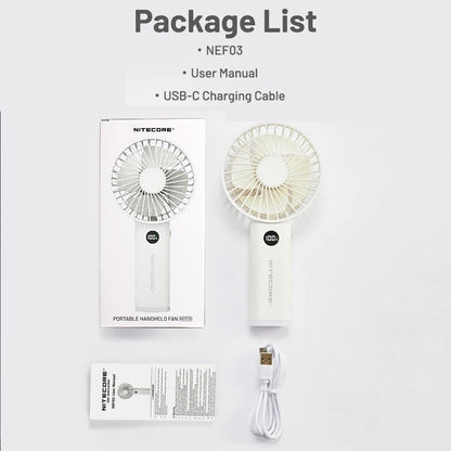 NITECORE NEF03 Portable Handheld Fan LED Night Light LCD Display