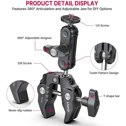 ULANZI R094 Multi-Functional Super Clamp Magic Arm Bicycle Bike Handle Bar Mount