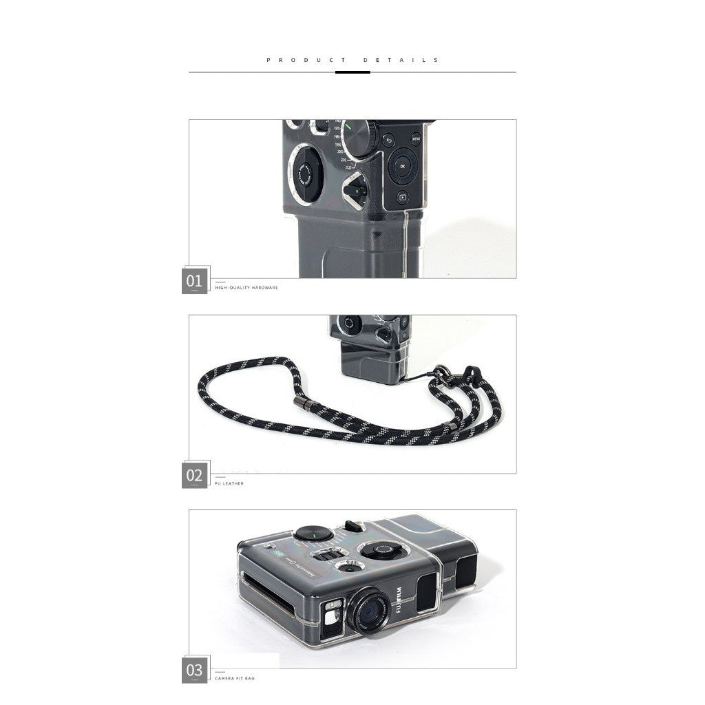 Instax Mini EVO Cinema Transparent Case Protective Camera Case with Strap