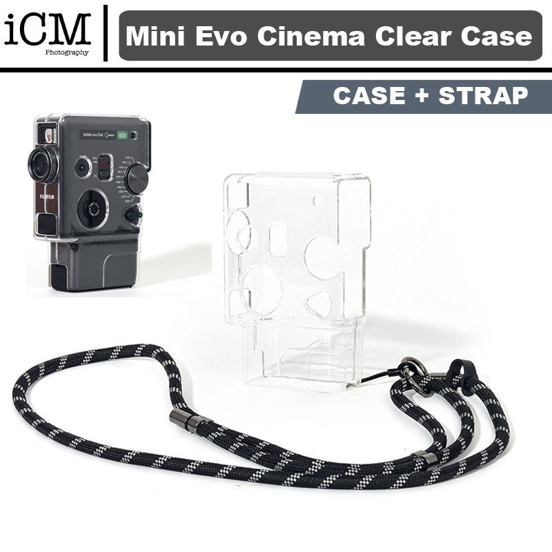 Instax Mini EVO Cinema Transparent Case Protective Camera Case with Strap