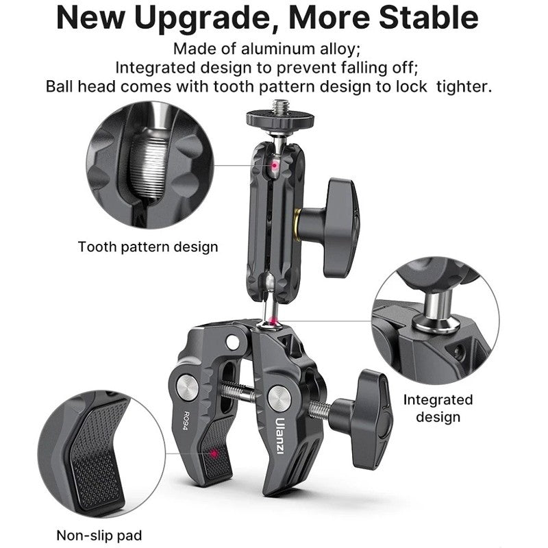 ULANZI R094 Multi-Functional Super Clamp Magic Arm Bicycle Bike Handle Bar Mount