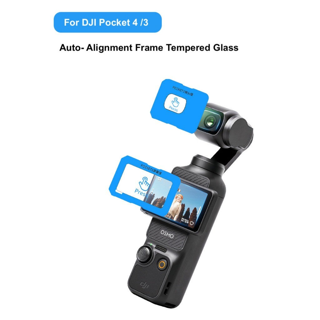 DJI Osmo Pocket 4 3 AR Tempered Glass Auto-Align Frame Screen Protector