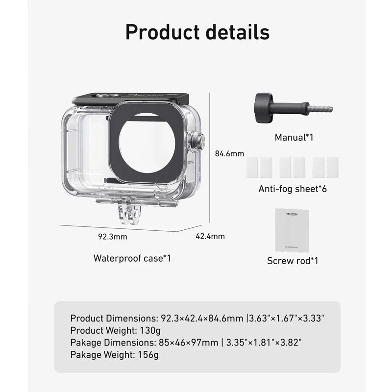 Telesin DJI Osmo Action 6 Underwater 60m Waterproof Case