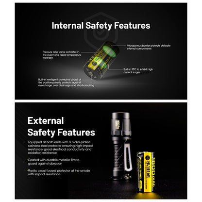 Nitecore NL1816R 1600mAh USB-C Rechargeable Battery for MT1C Pro