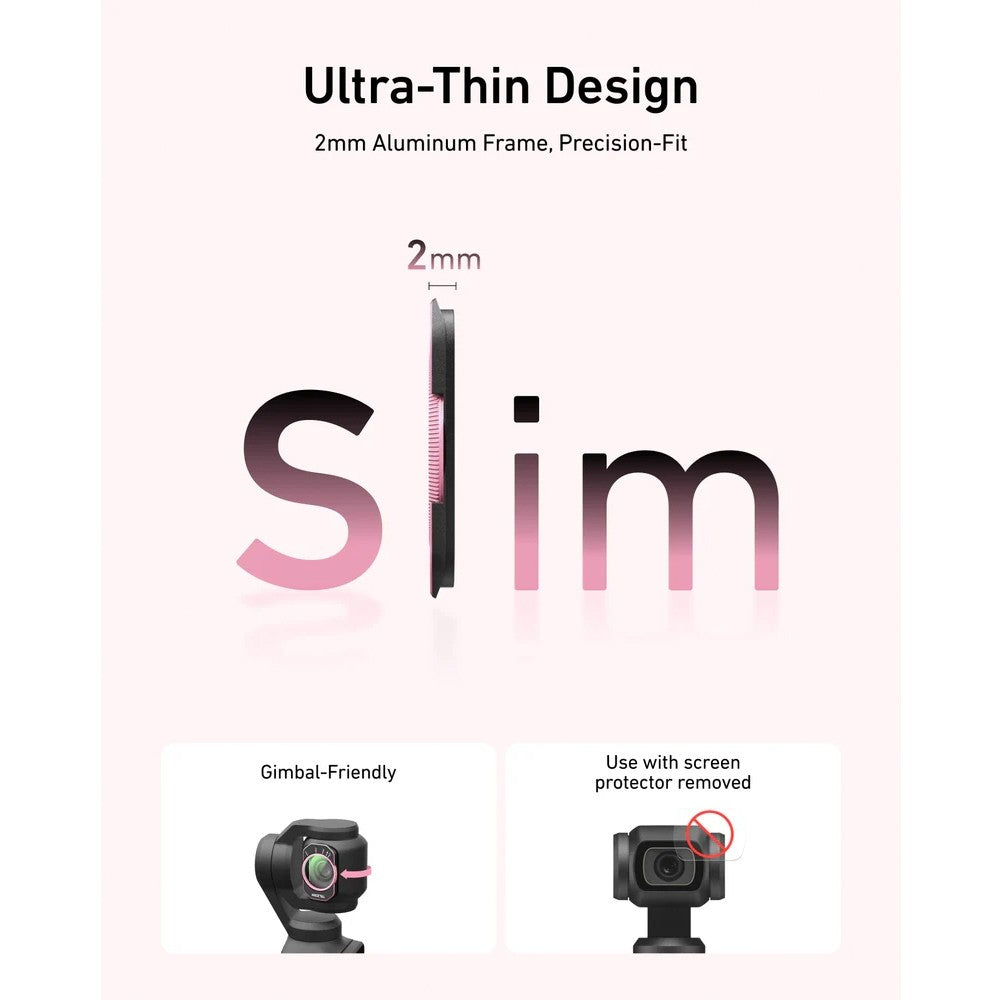 TELESIN DJI OSMO Pocket 4 Pocket 3 Magnetic Filter Kit VND + 1/4 Black Mist + Cool Rose + CPL