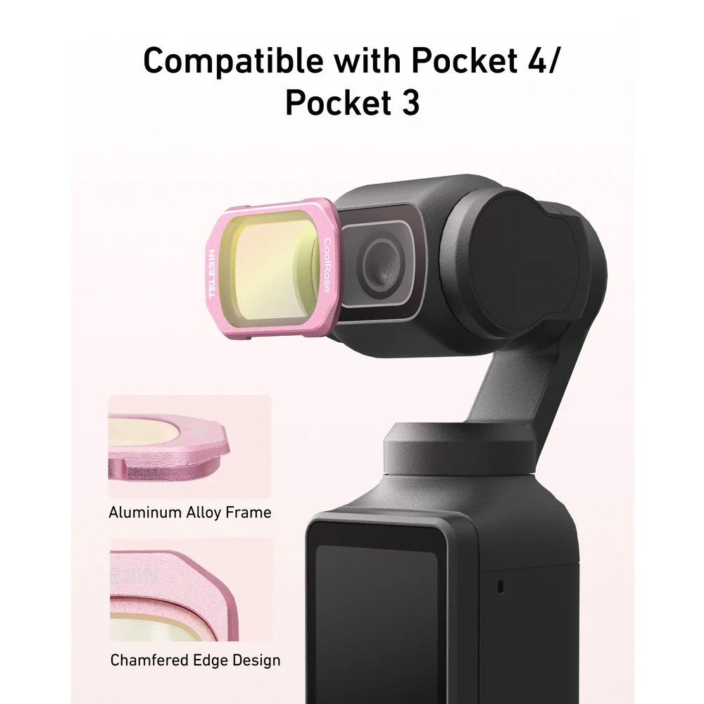 TELESIN DJI OSMO Pocket 4 Pocket 3 Magnetic Filter Kit VND + 1/4 Black Mist + Cool Rose + CPL