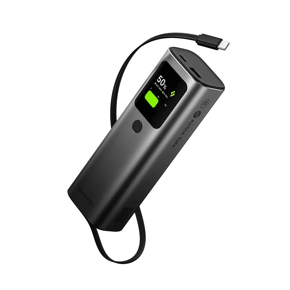 Sharge Retractable 165 Laptop Power Bank 20000mAh 165W Built in Cable