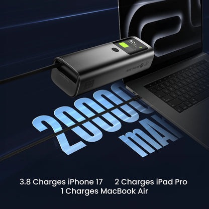 Sharge Retractable 165 Laptop Power Bank 20000mAh 165W Built in Cable
