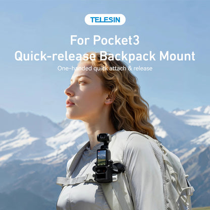 Telesin DJI Osmo Pocket 4 3 Quick-release Backpack Strap Mount